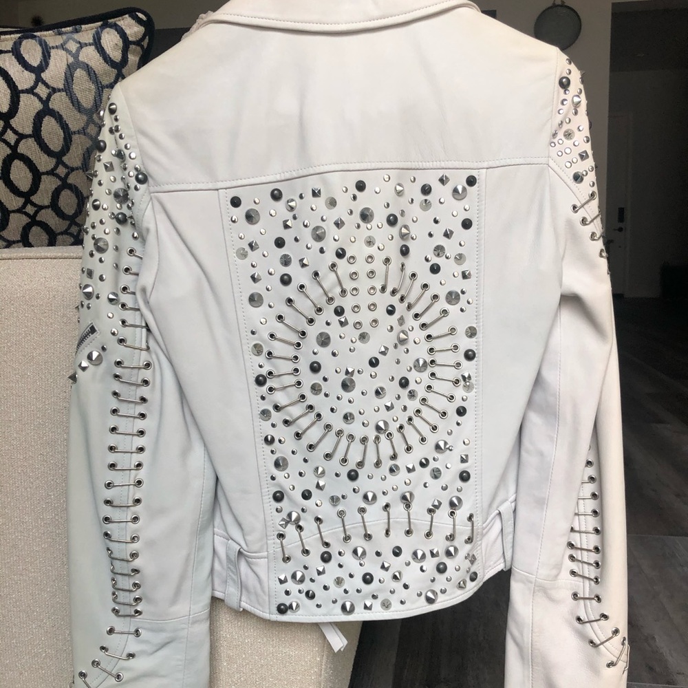 Zara genuine leather motorcycle jacket
